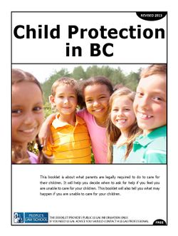 Cover of Child Protection in BC