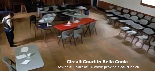 An illustration of the circuit court in Bella Coola