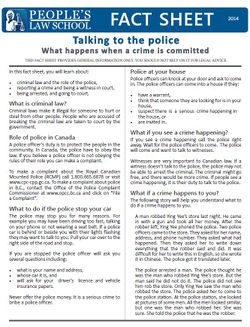 Cover of Talking to the Police Fact Sheet