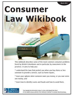 Cover of Consumer Law Wikibook (print edition coming soon)