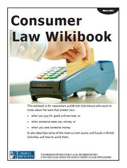 Cover of Consumer Law Wikibook