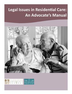 Cover of Legal Issues in Residential Care: An Advocate's Manual